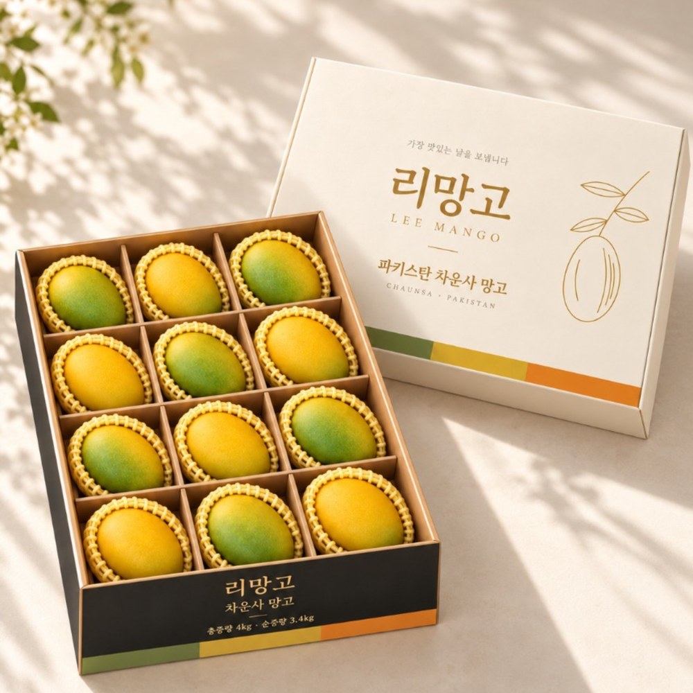 파키스탄 차운사 망고 4kg 선물박스 (12과 내외)